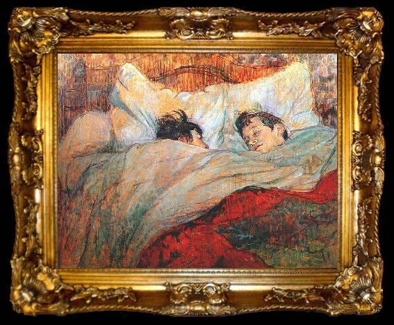 framed  Henri de toulouse-lautrec In Bed,, ta009-2
